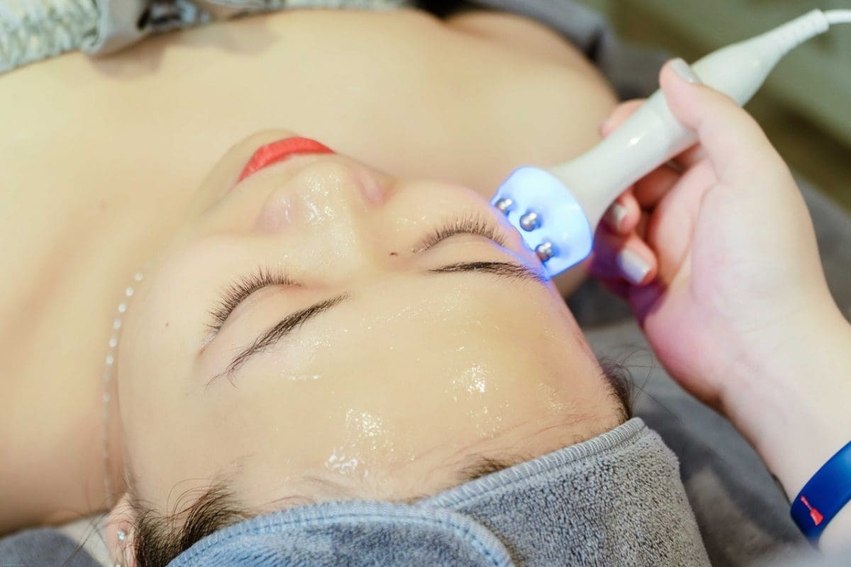 woman undergoing skin treatment
